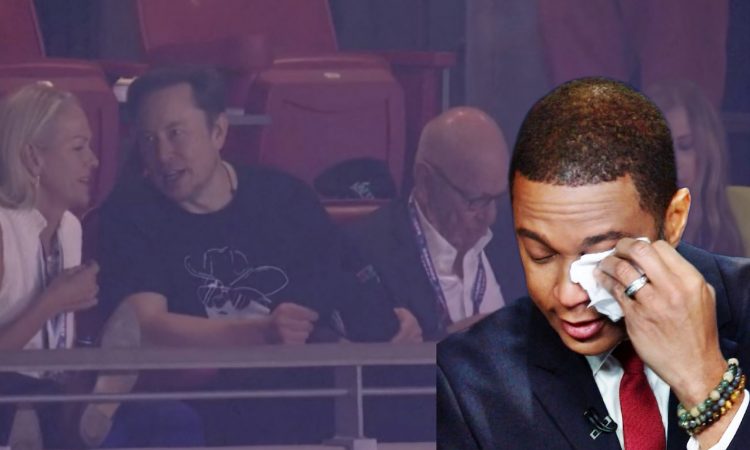 Photo edit of Elon Musk at Super Bowl LVII and Don Lemon having an apparent meltdown as a result of Musk's company. Credit: Alexander J. Williams III/Popacta.