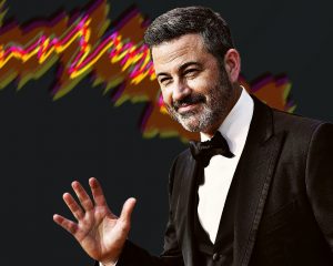 Photo edit of Jimmy Kimmel. Credit: Alexander J. Williams III/Pop Acta.