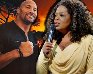 Photo edit of Oprah Winfrey and Dwayne "The Rock" Johnson.